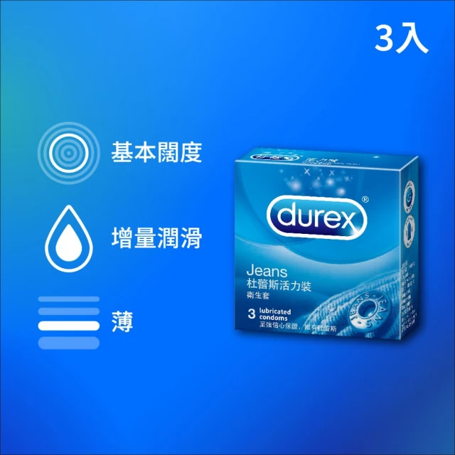 【Durex杜蕾斯】活力裝衛生套3入(保險套/保險套推薦/衛生套/安全套/避孕套/避孕)