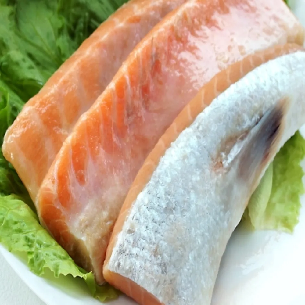 【海之醇】去鱗寬版鮭魚肚條-2包組(1KG/包/鮭魚腹肉)