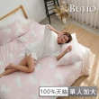【BUHO布歐】100%TENCEL純天絲™單人床包+雙人舖棉兩用被床包組(多款任選)