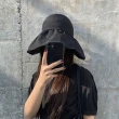 【OMG】日系黑膠防紫外線遮陽帽 空頂帽 防曬帽 太陽帽(附贈防風繩)