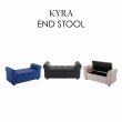 【E-home】Kyra凱拉歐式拉扣布面扶手收納長凳 3色可選(網美 穿鞋椅 玄關 床尾椅)