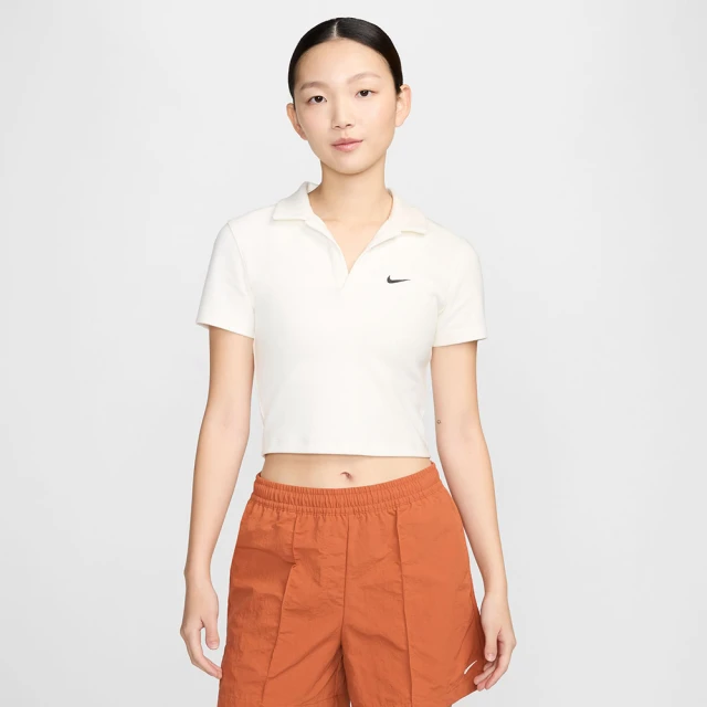 NIKE 耐吉 上衣 女款 短袖上衣 運動 AS W NSW ESSNTL SS POLO CRP TO 白 DV7885-133