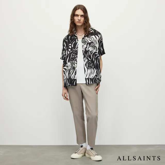 【ALLSAINTS】WILDCAT 寬鬆人造絲短袖夏威夷動物紋印花襯衫 MS185Y(舒適版型)