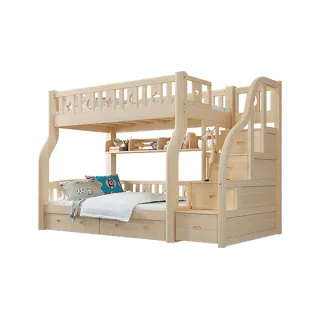 【HA Baby】兒童雙層床 階梯款-120床型 升級上漆版(上下鋪、床架、成長床 、雙層床、兒童床架、台灣製)