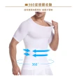 【Charmen】NY094 加壓束胸收腹無痕緊身短袖 男性塑身衣(白色)