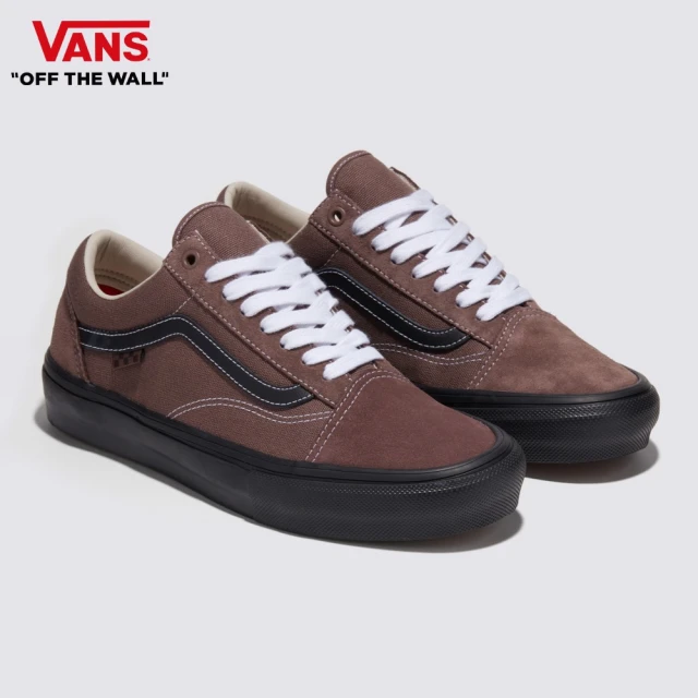 VANS 官方旗艦 Skate Old Skool 男女款灰褐色專業滑板鞋/休閒鞋/帆布