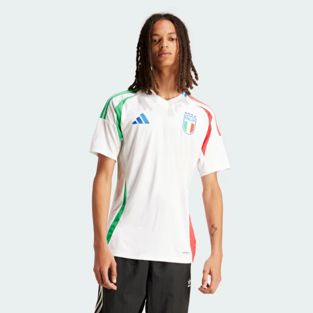 adidas 愛迪達 短袖上衣 男款 義大利隊主題客場足球上衣 FIGC A JSY 白紅綠 IN0656