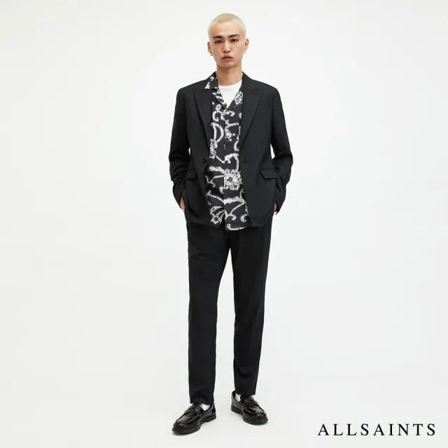 【ALLSAINTS】WEBS 人造絲寬鬆夏威夷復古印花短袖襯衫 MS555Z(舒適版型)