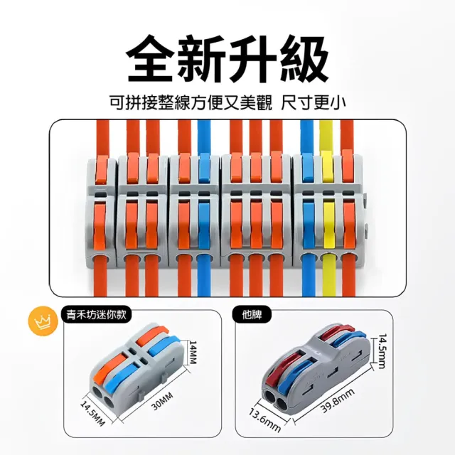 【青禾坊】拼接式 2進2出 S22C/S22R 快速接頭-50入(接線端子/快接端子/電火布/絕緣膠帶/快速配線)