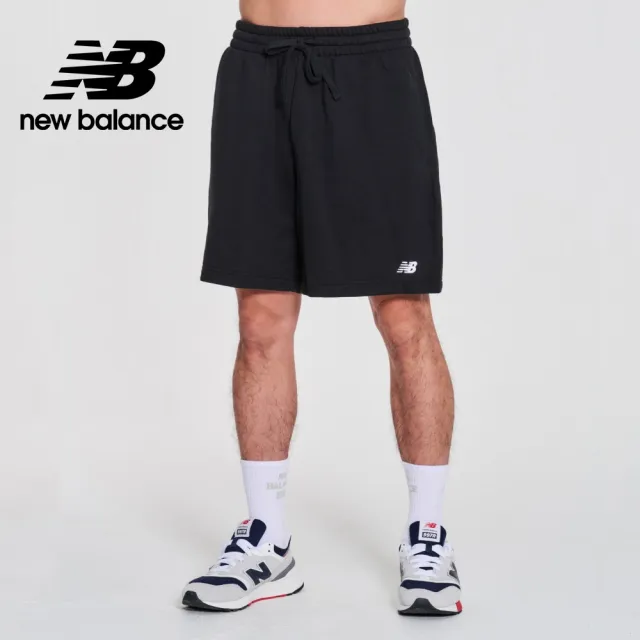 【NEW BALANCE】NB 鬆緊抽繩棉質短褲_男性_黑色_MS41520BK(美版 版型偏大)