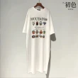 【初色】韓系中大碼印花圖案圓領短袖T恤洋裝 -6款任選-33861(M-2XL可選)