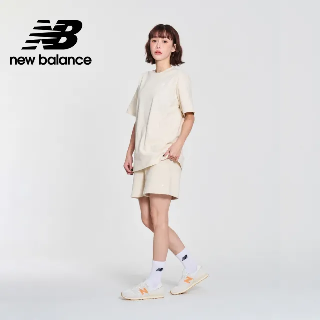 【NEW BALANCE】NB 刺繡LOGO短袖上衣_女性_杏色_WT41501LIN(美版 版型偏大)