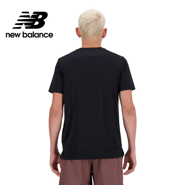 【NEW BALANCE】NB 輕量透氣短袖上衣_男性_黑色_MT41222BK(美版 版型偏大)