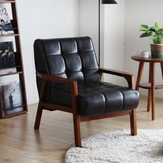 【H&D 東稻家居】DIY自行組裝-葛瑞拉單人皮質沙發椅(單人沙發)