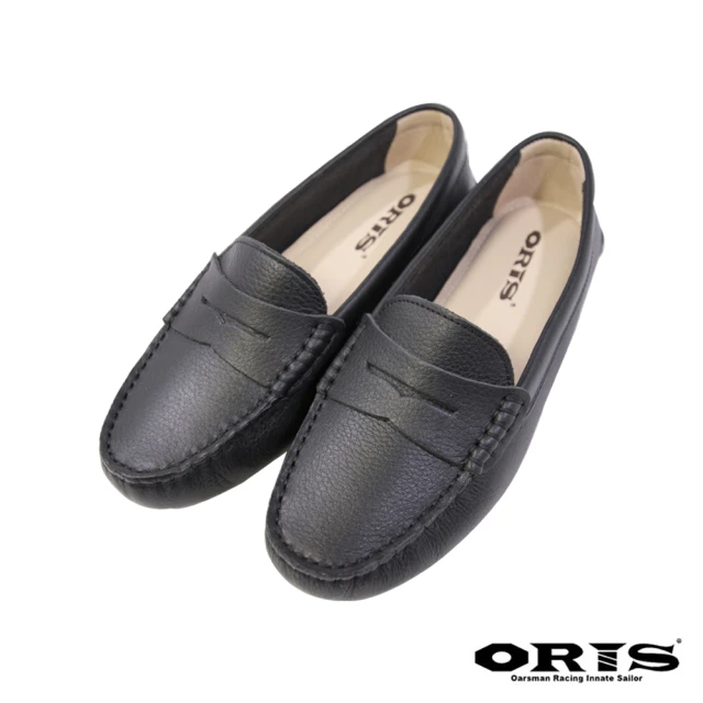 【oris  帆船鞋】海鷗鏤空紳士休閒鞋-黑-S1655N01(真皮/手工/休閒鞋/懶人鞋)