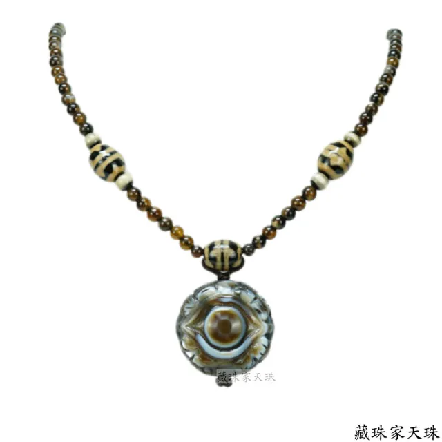 【藏珠家】32mm財咒天眼+十字金剛天珠項鍊