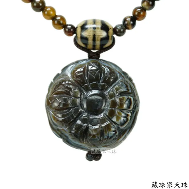 【藏珠家】32mm財咒天眼+十字金剛天珠項鍊