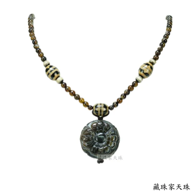 【藏珠家】32mm財咒天眼+十字金剛天珠項鍊