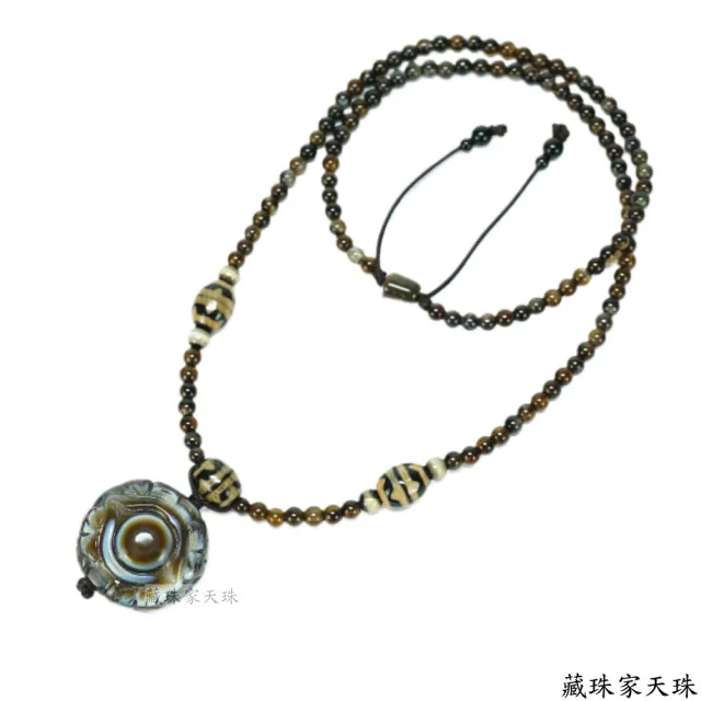 【藏珠家】32mm財咒天眼+十字金剛天珠項鍊