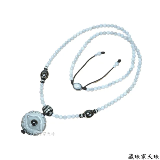 【藏珠家】精品30mm財咒天眼+六字大明咒天眼天珠項鍊
