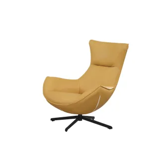 【H&D 東稻家居】黃色旋轉沙發椅/主人椅(TCM-09122)
