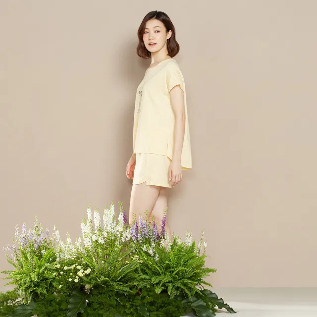 【YVONNE 以旺傢飾】出清品 乳木果巴黎鐵塔網印短袖上衣(鵝絨黃)