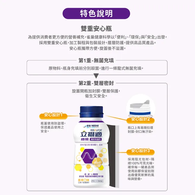 【雀巢健康科學】立攝適 穩優糖尿病適用配方-香草口味 新配方(250ml x 24罐/箱)