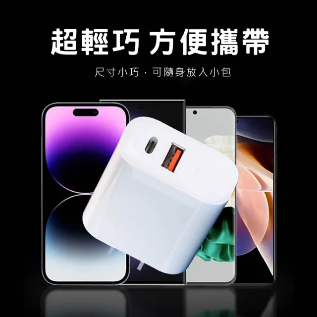 【CityBoss】22W快速充電頭 PD充電頭 Type-C+USB雙孔插頭 1A1C(適用 iPhone 安卓 三星 OPPO)