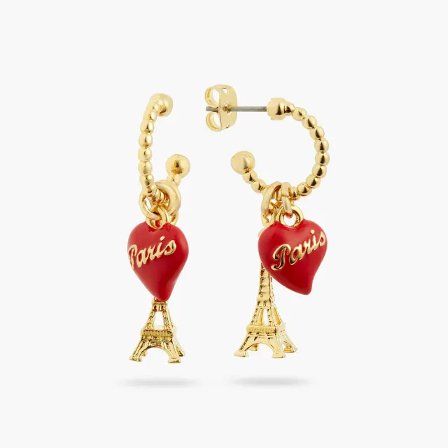 【Les Nereides】巴黎紀念品-艾菲爾鐵塔與愛心耳環