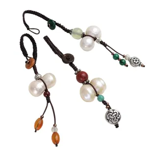 【大東山樑御珊瑚】天然珍珠葫蘆美形吊飾(福祿平安)