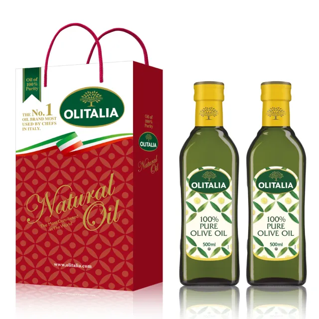 【Olitalia奧利塔】純橄欖油x4瓶+高溫專用葵花油x2瓶(500mlx6瓶-禮盒組)