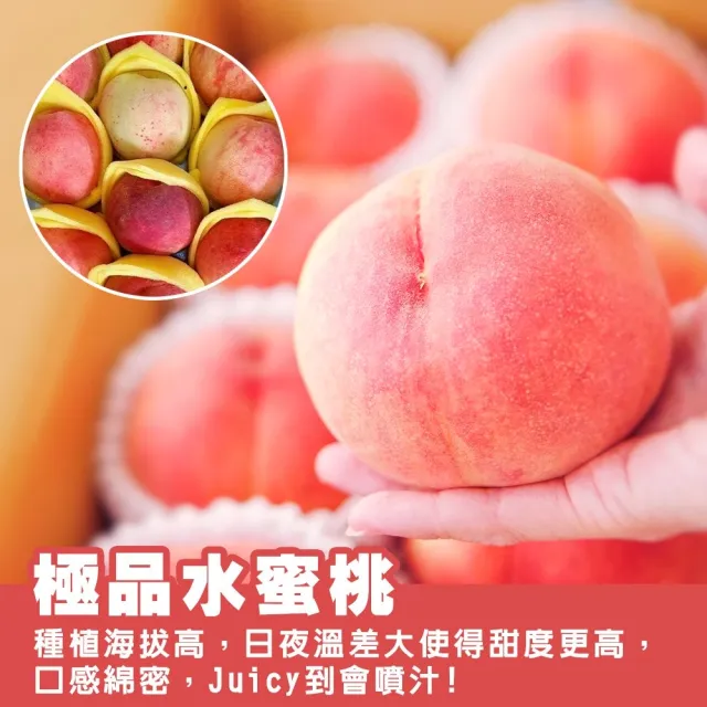 【WANG 蔬果】卡拉部落拉拉山水蜜桃8顆x1盒(1.2-1.4kg/盒_果農直配)