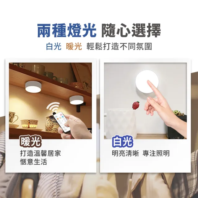 【Mr.U 優先生】免施工 免鑽孔 遙控 LED 壁燈 圓形霧面 充電款(夜燈 磁吸燈 床頭燈 交換禮物)