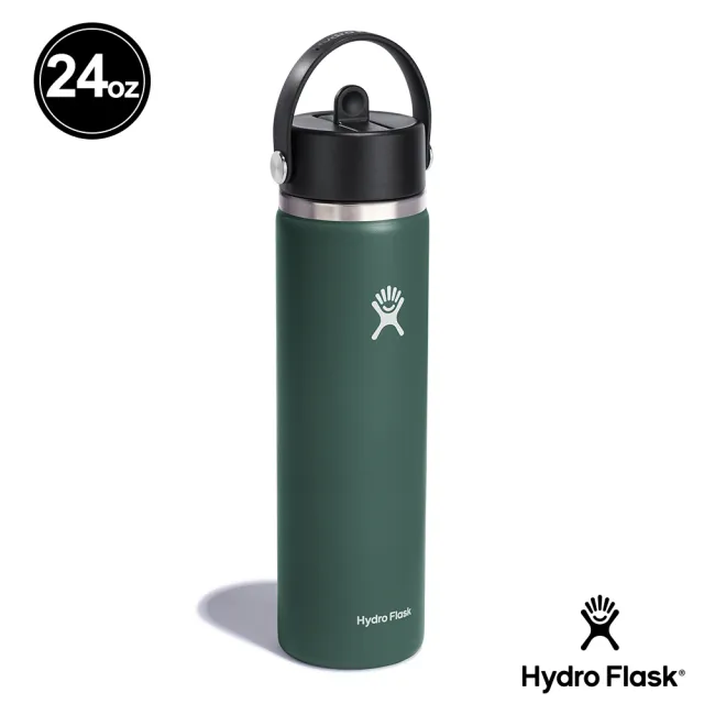 【Hydro Flask】24oz/709ml 寬口 吸管 真空 保溫瓶 針葉綠 櫻花粉 燕麥色(保溫 保冰 保冷 大容量 手搖杯)