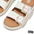 【FitFlop】GEN-FF 金屬扣環調整式皮革雙帶涼鞋-女(都會白)