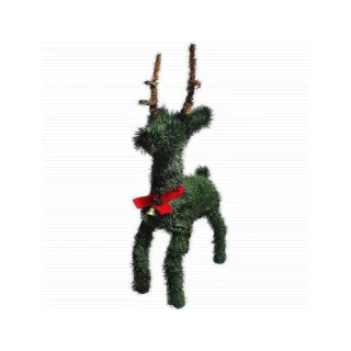 【摩達客】台灣製可愛超大型落地長腿24吋綠色聖誕小鹿擺飾(24吋綠色聖誕小鹿)