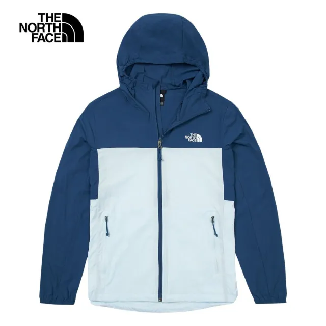 【The North Face】TNF 風衣外套 拼接涼感防曬 M SUN CHASE WIND JACKET - AP 男 藍(NF0A87VYTOU)