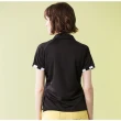 【Jack Nicklaus 金熊】GOLF女款抗UV吸濕排汗緹花POLO衫/高爾夫球衫(黑色)