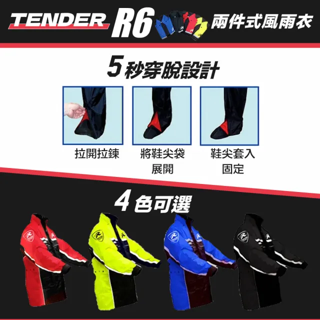 【天德牌】R6側開式背包版兩件式風雨衣(升級版 YKK防水拉鍊)