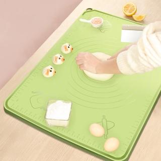 【ROYALLIN 蘿林嚴選】硅膠莫蘭迪色烘培揉麵墊+桿麵棍(揉麵墊 墊子 廚房用具 硅膠墊)