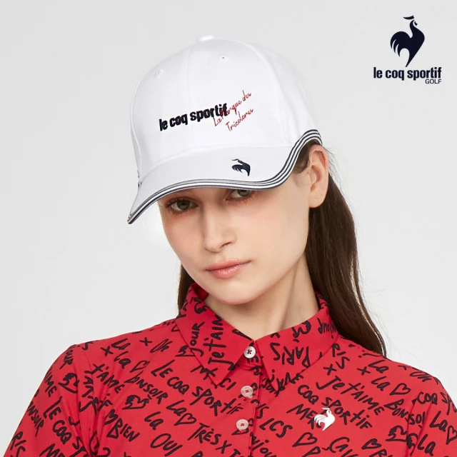 LE COQ SPORTIF 公雞 高爾夫系列 女款白色減壓時尚抗UV可調節棒球帽 QLT0J101