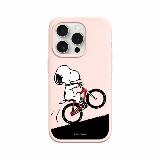 【RHINOSHIELD 犀牛盾】iPhone 15系列  SolidSuit MagSafe兼容 磁吸手機殼/史努比-騎腳踏車(Snoopy)