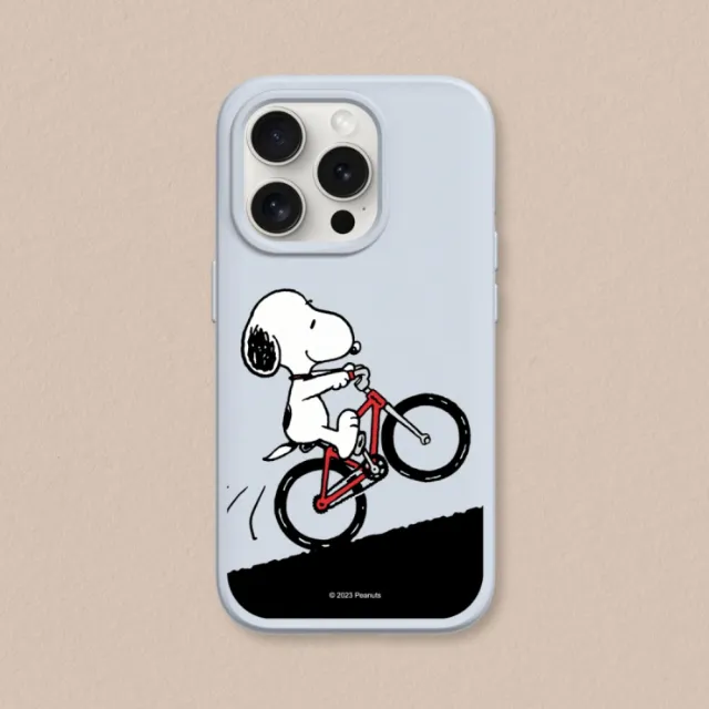 【RHINOSHIELD 犀牛盾】iPhone 15系列  SolidSuit MagSafe兼容 磁吸手機殼/史努比-騎腳踏車(Snoopy)