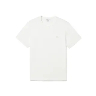 【LACOSTE】男裝-常規版型重磅針織圓領短袖T恤(白色)