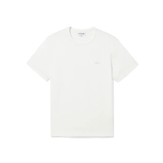 【LACOSTE】男裝-常規版型重磅針織圓領短袖T恤(黑色)