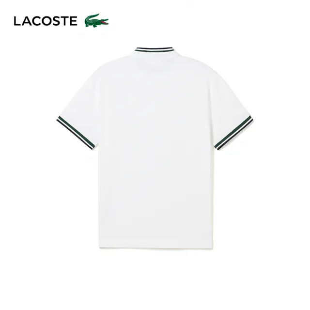 【LACOSTE】男裝-撞色裝飾滾邊短袖Polo衫(白色)