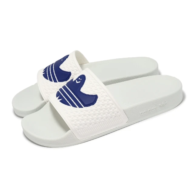 【adidas 愛迪達】x MARK GONZALES 涼拖鞋 Shmoofoil Slide 男鞋 女鞋 白 藍 一片拖(IE3086)