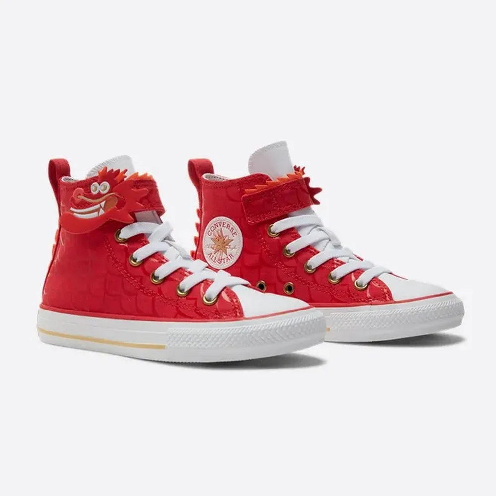 【CONVERSE】休閒鞋 童鞋 中童 兒童 帆布鞋 高筒 CTAS 1V HI CNY 紅 A08703C