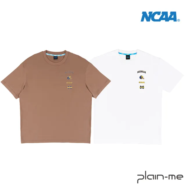 【plain-me】NCAA 微落肩密西根印花T NCAA0146-241(男款/女款 共2色 TEE 短袖 休閒上衣)