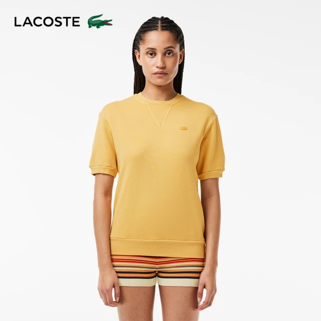 LACOSTELACOSTE 母親節首選女裝-天然染色棉質抓絨短袖T恤(黃色)